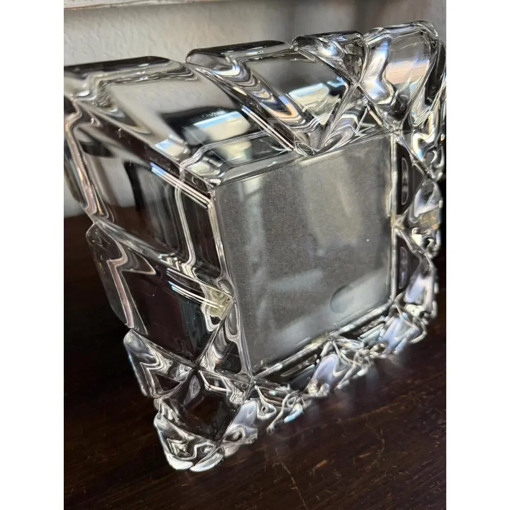 Vintage Heavy Lead Crystal 4x4 Square Picture Frame